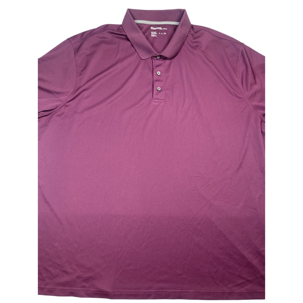 Reebok Polo Shirt Men's 5XL Purple Collared Short Sleeve Performance Golf Sports